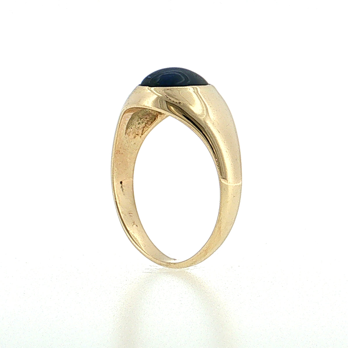 3.10 Blue Sapphire Cabochon Men's Ring 14k