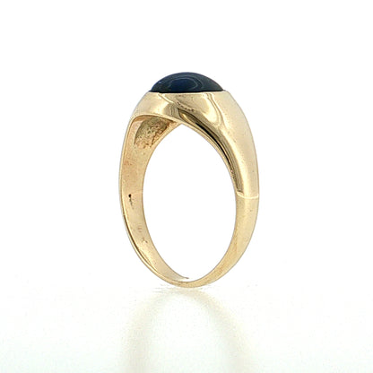 3.10 Blue Sapphire Cabochon Men's Ring 14k