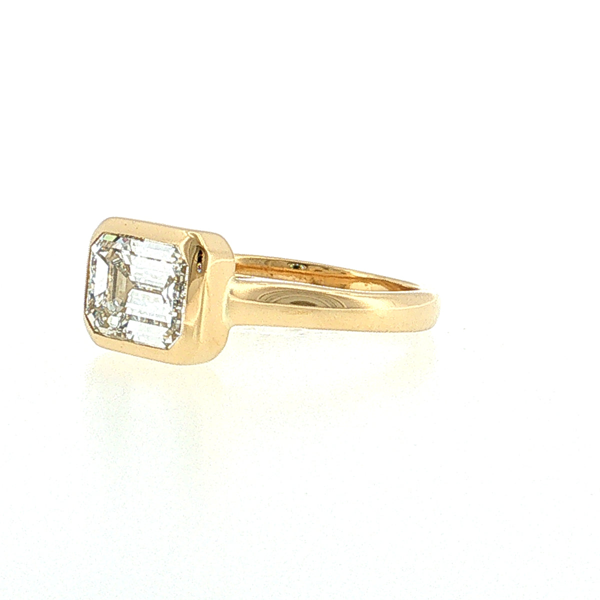 3.00 Carat Emerald Cut Diamond Engagement Ring 18k