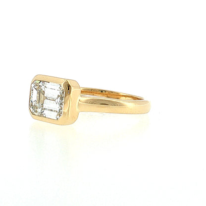 3.00 Carat Emerald Cut Diamond Engagement Ring 18k