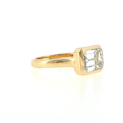 3.00 Carat Emerald Cut Diamond Engagement Ring 18k