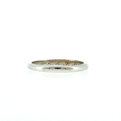 Antique Art Deco Engraved Wedding Band 14k White Gold