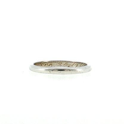 Antique Art Deco Engraved Wedding Band 14k White Gold