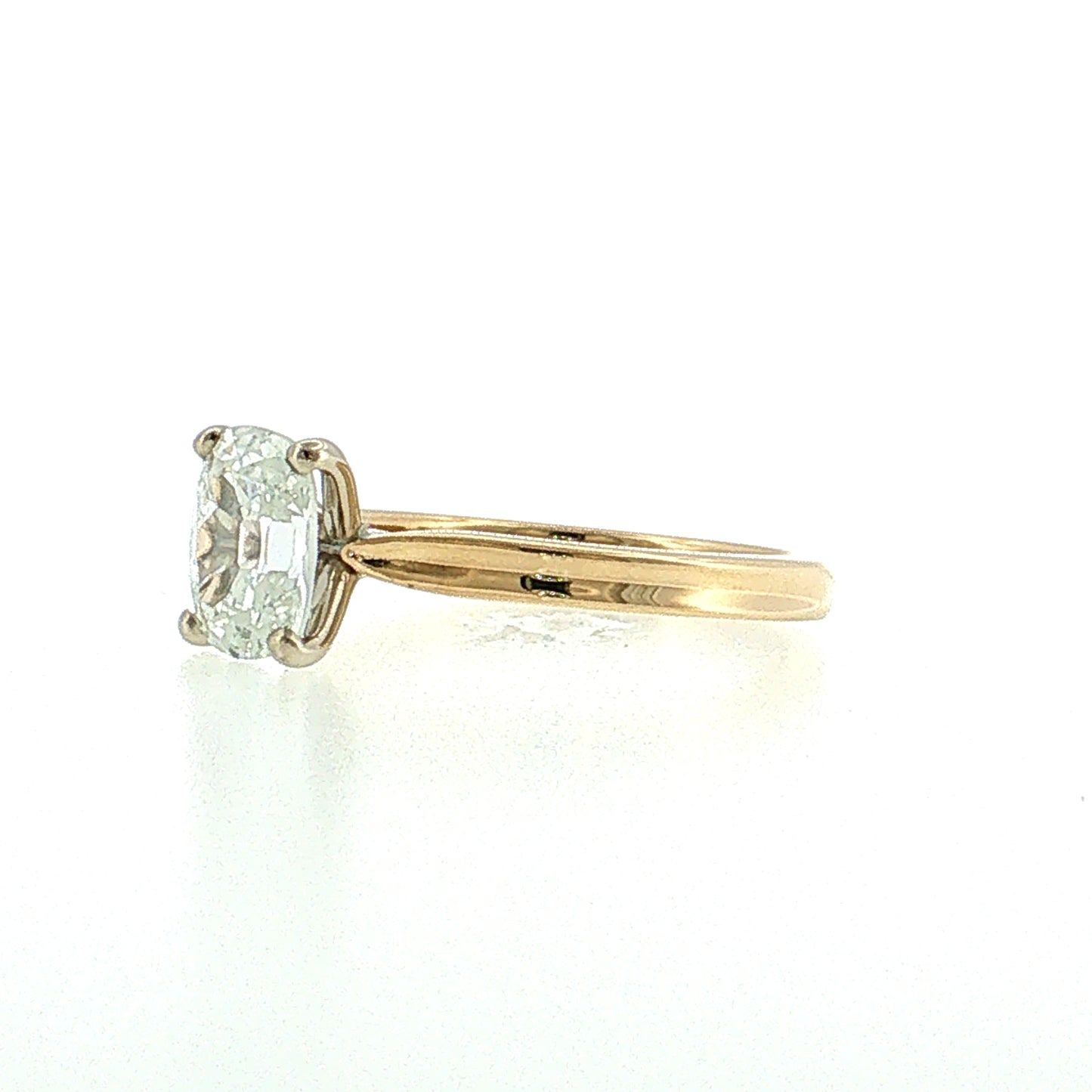 1.50 GIA Elongated Cushion Diamond Engagement Ring 14k