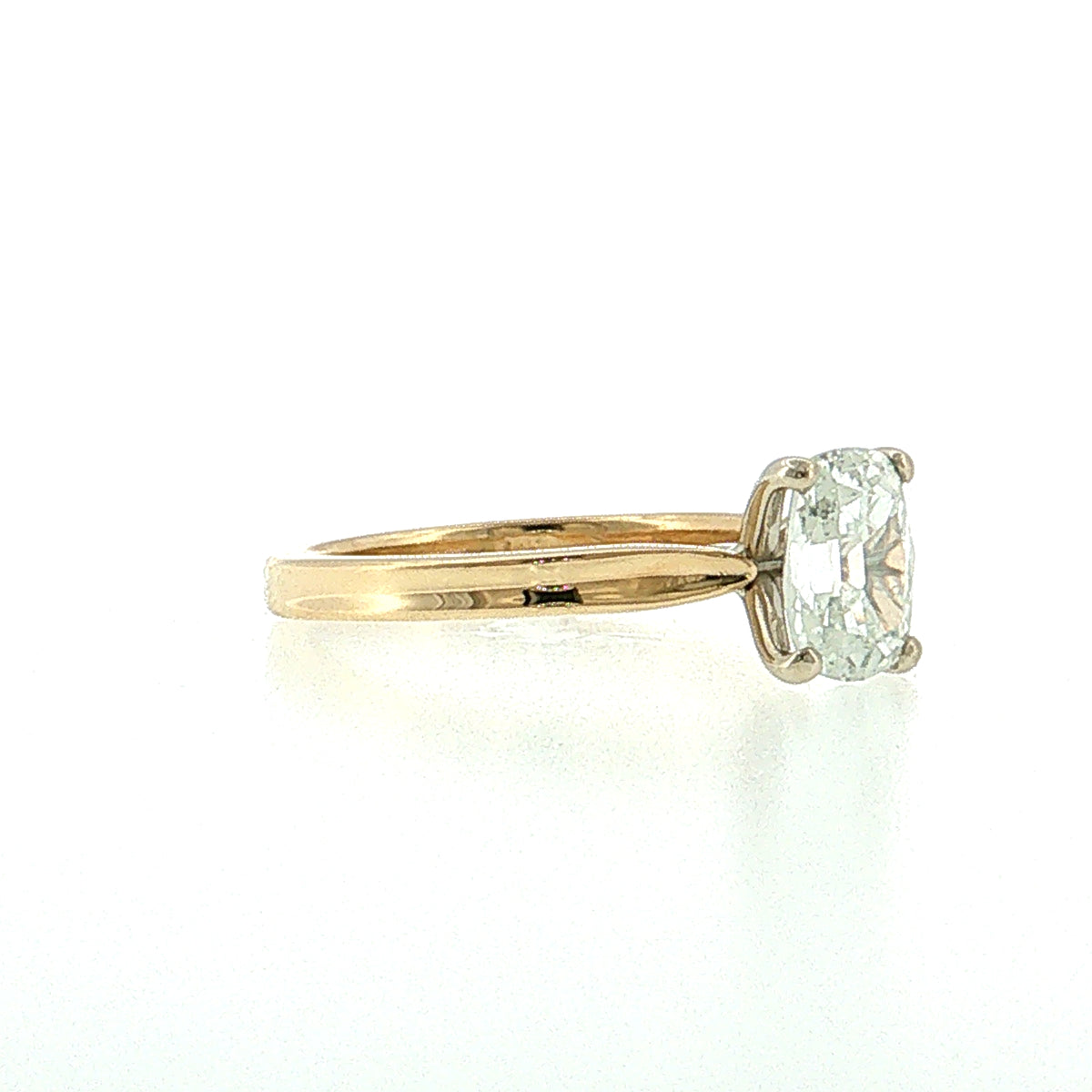 1.50 GIA Elongated Cushion Diamond Engagement Ring 14k