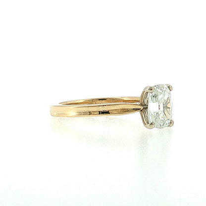1.50 GIA Elongated Cushion Diamond Engagement Ring 14k