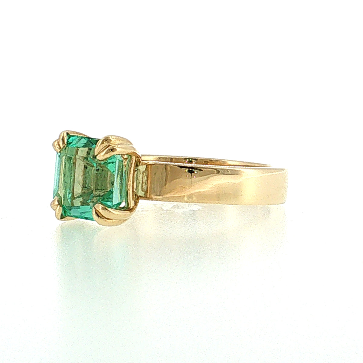 2.83 GIA Step Cut Emerald Engagement Ring 14k