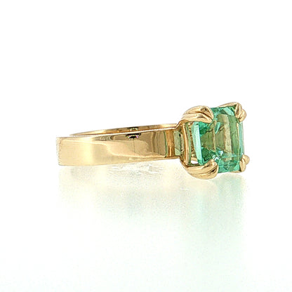 2.83 GIA Step Cut Emerald Engagement Ring 14k