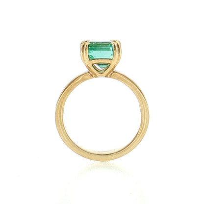 2.83 GIA Step Cut Emerald Engagement Ring 14k