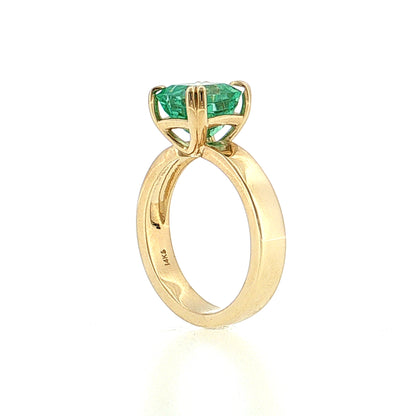 2.83 GIA Step Cut Emerald Engagement Ring 14k