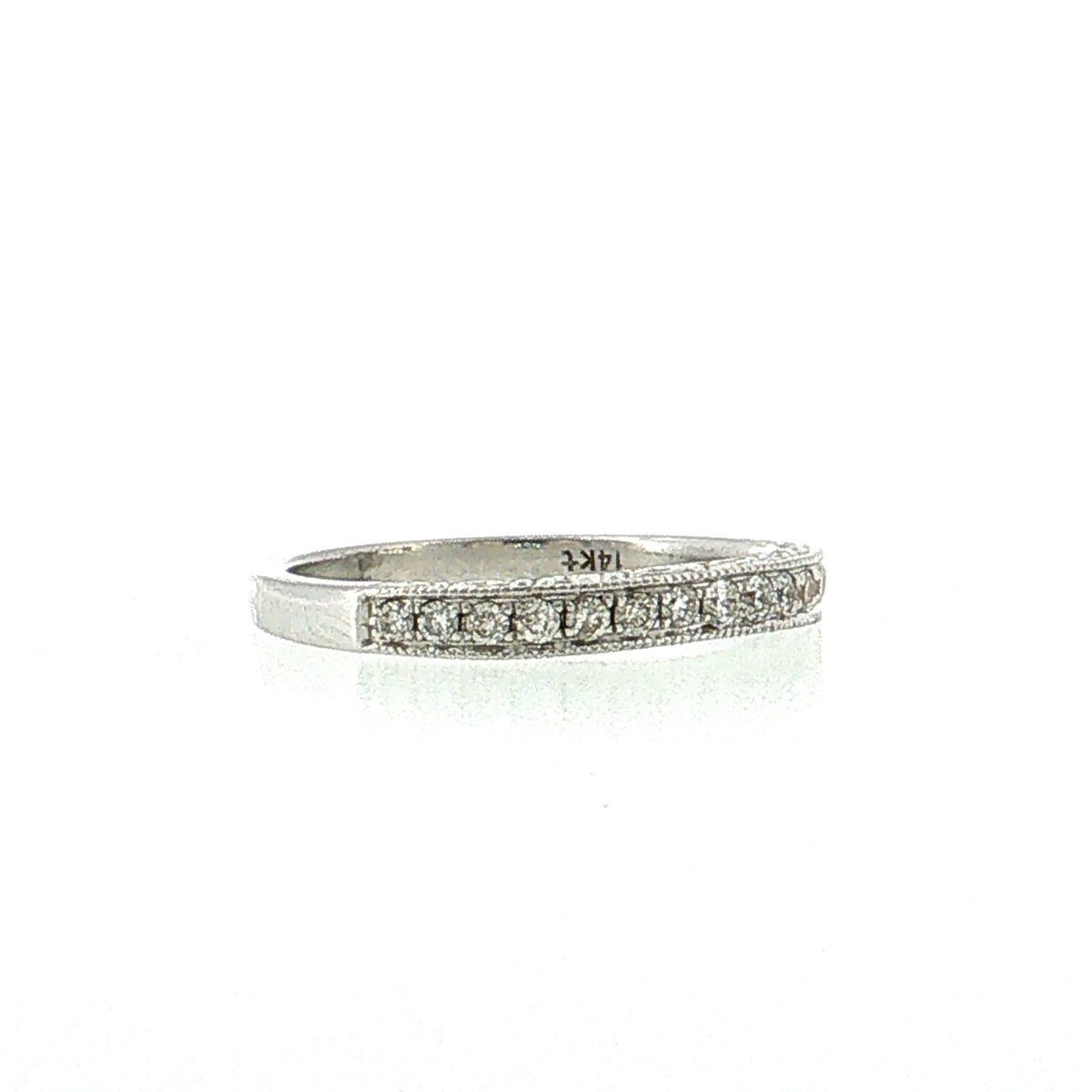 .32 Diamond Stacking Wedding Band 14k White Gold