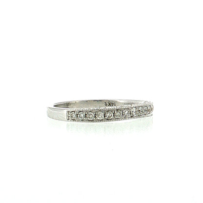 .32 Diamond Stacking Wedding Band 14k White Gold