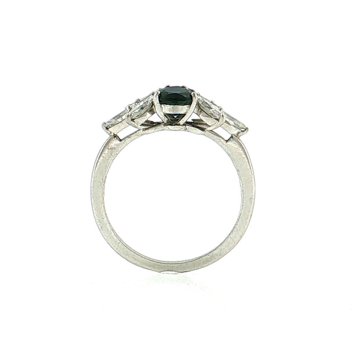 1.00 Sapphire & Diamond Cluster Engagement Ring Platinum