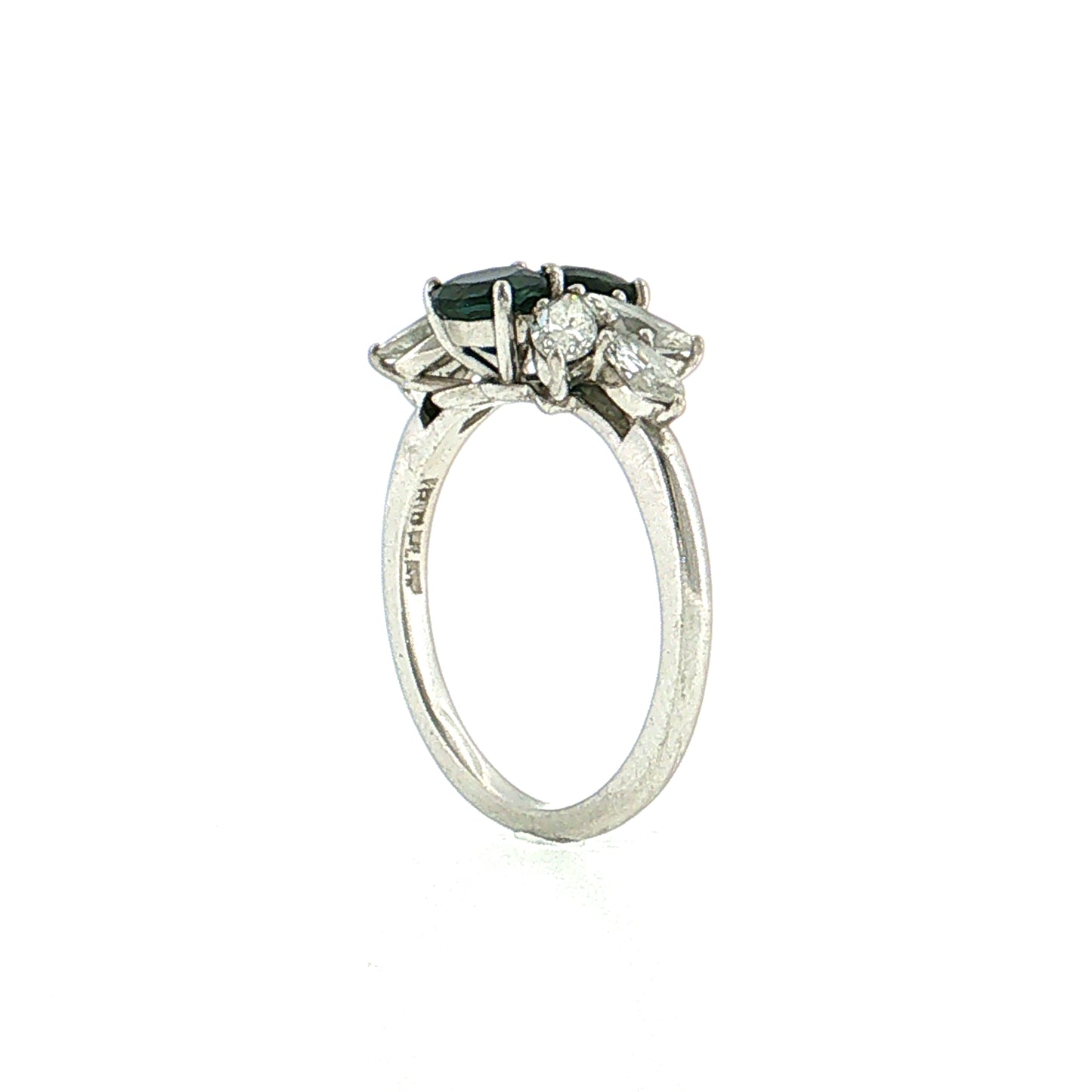 1.00 Sapphire & Diamond Cluster Engagement Ring Platinum