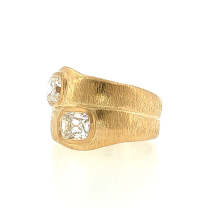 2.02 Old Mine Diamond Toi Et Moi Cocktail Ring 18k