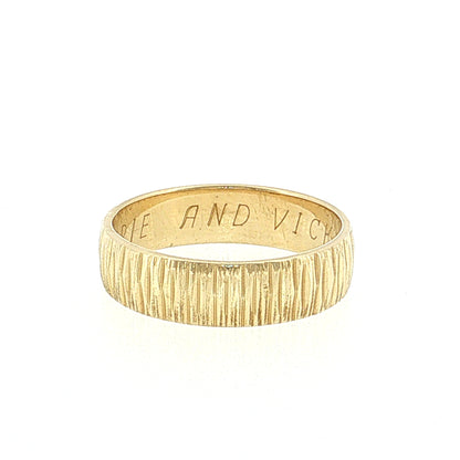 5mm Engraved Wedding Band 14k Yellow Gold