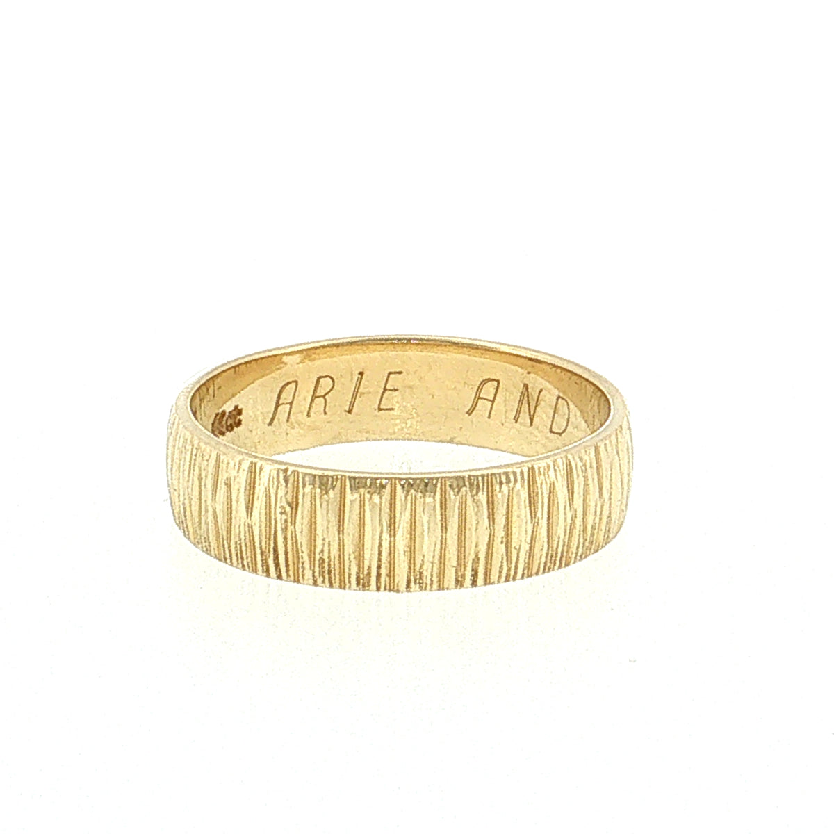 5mm Engraved Wedding Band 14k Yellow Gold