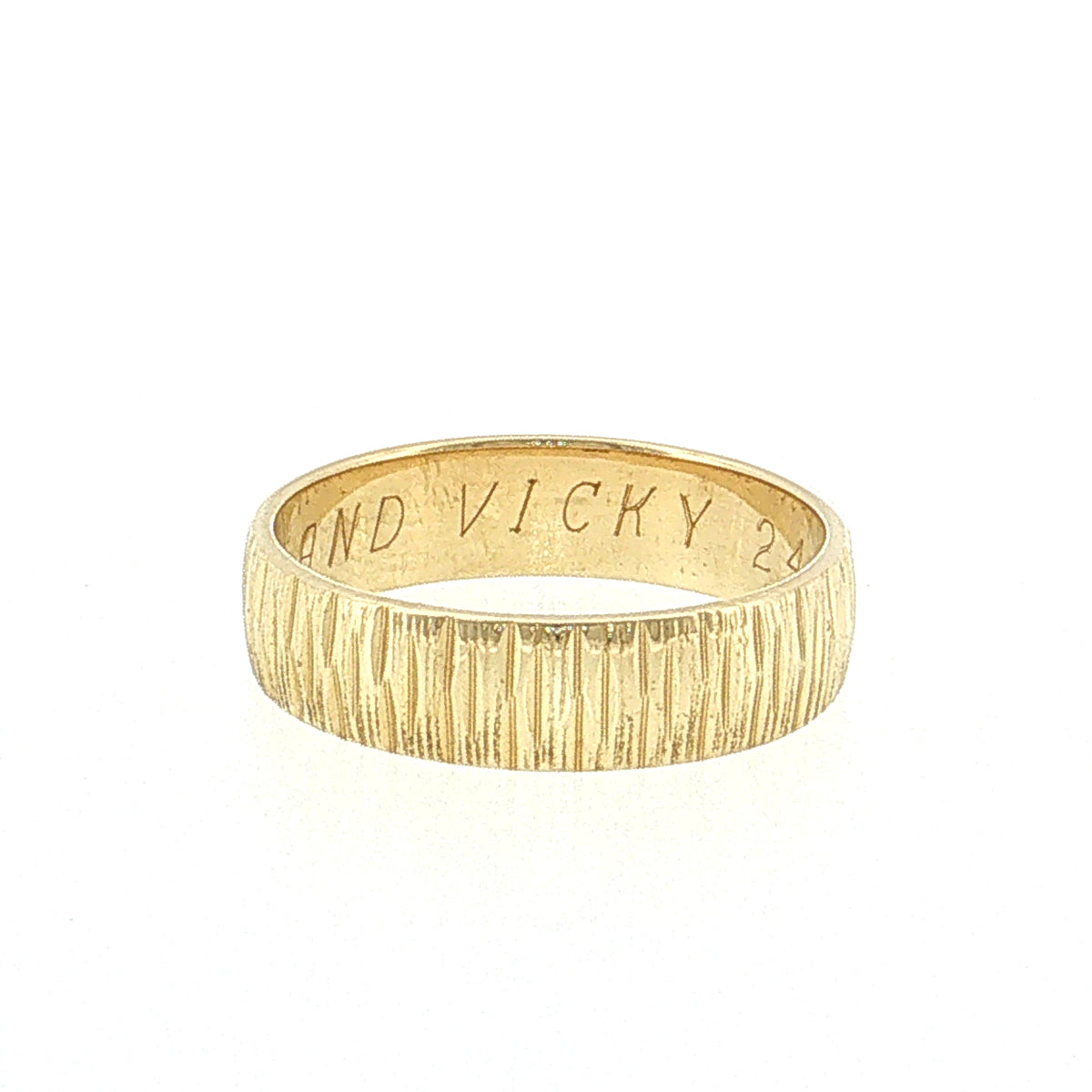 5mm Engraved Wedding Band 14k Yellow Gold
