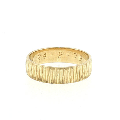 5mm Engraved Wedding Band 14k Yellow Gold