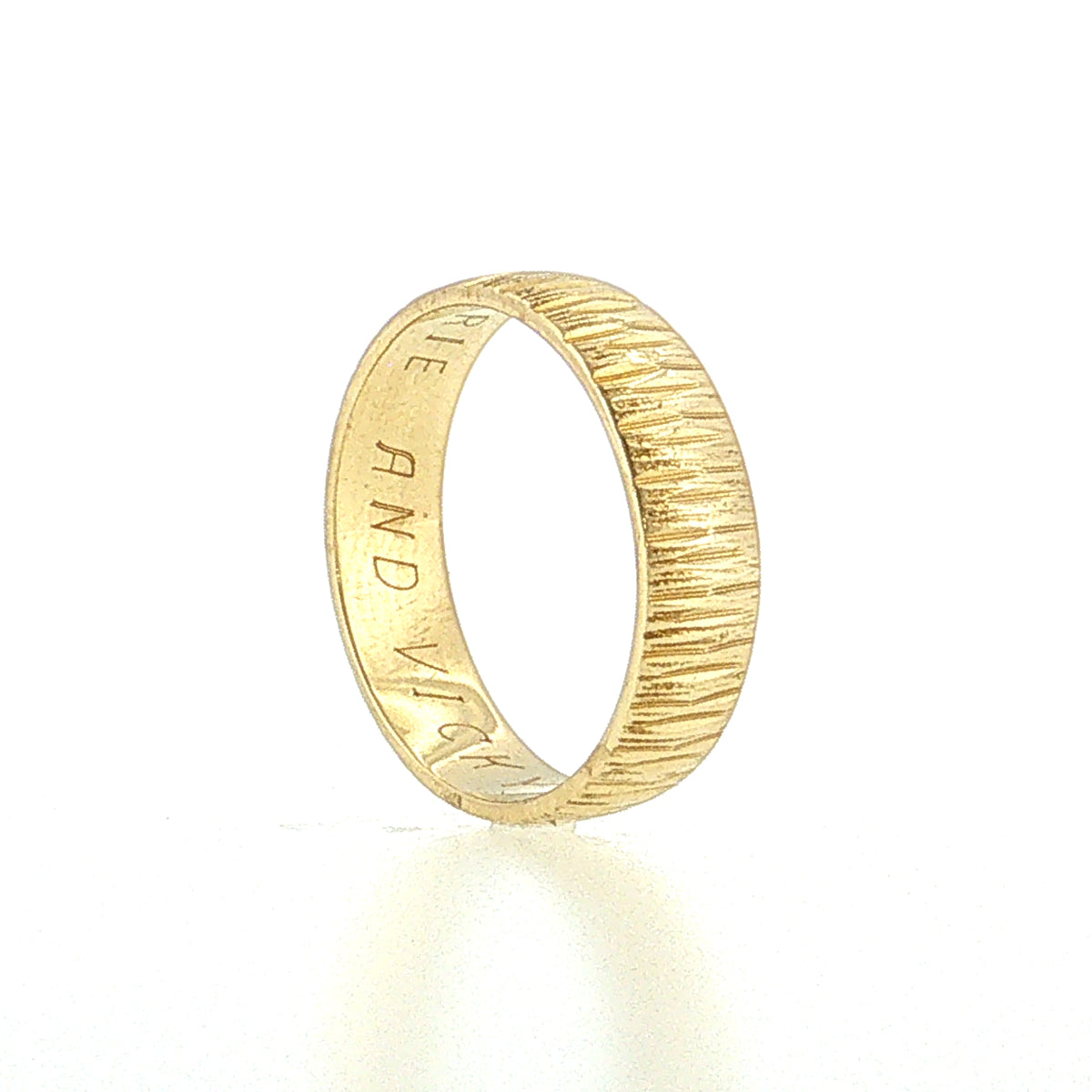 5mm Engraved Wedding Band 14k Yellow Gold