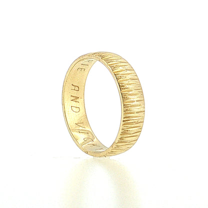 5mm Engraved Wedding Band 14k Yellow Gold