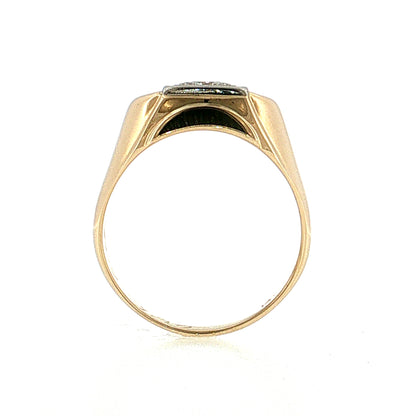 .38 Retro Men's Diamond Ring Two-Tone 14k Gold