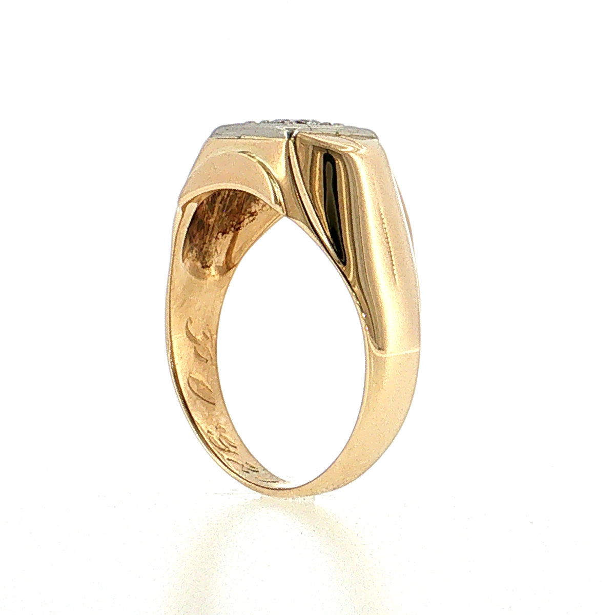 .38 Retro Men's Diamond Ring Two-Tone 14k Gold