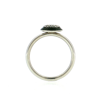 .23 Diamond & Black Enamel Cocktail Ring Platinum
