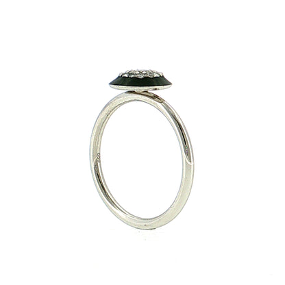 .23 Diamond & Black Enamel Cocktail Ring Platinum