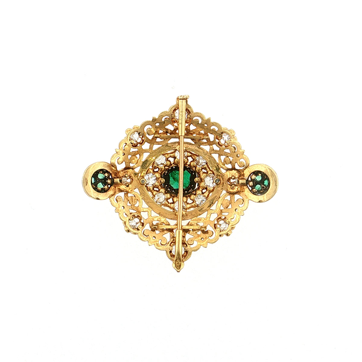 1.70 Antique Victorian Emerald & Diamond Brooch 18k