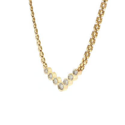 .89 Graduated Diamond V-Shape Necklace 14k