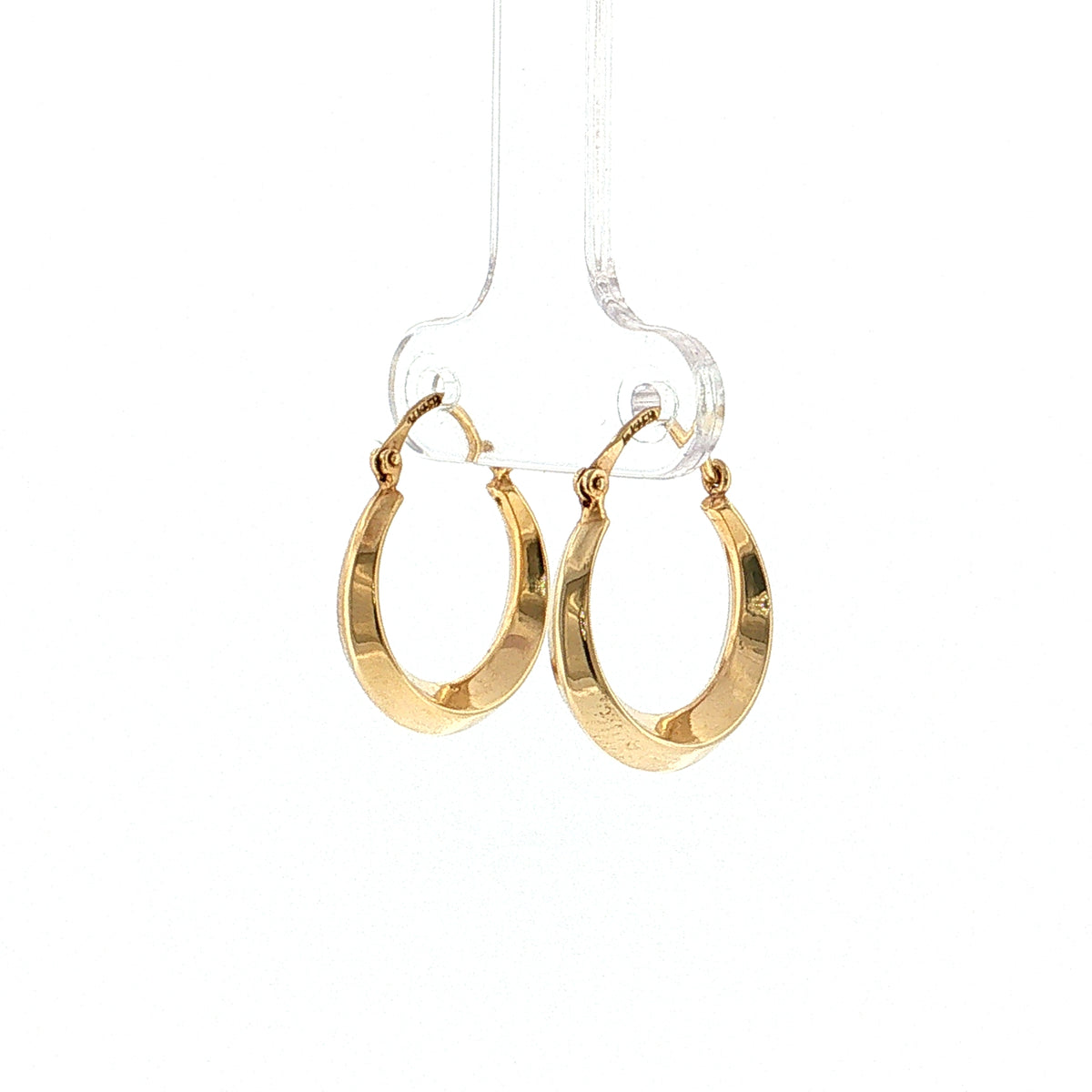 Knife Edge Hoop Earrings 14k Yellow Gold