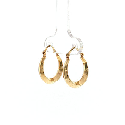 Knife Edge Hoop Earrings 14k Yellow Gold