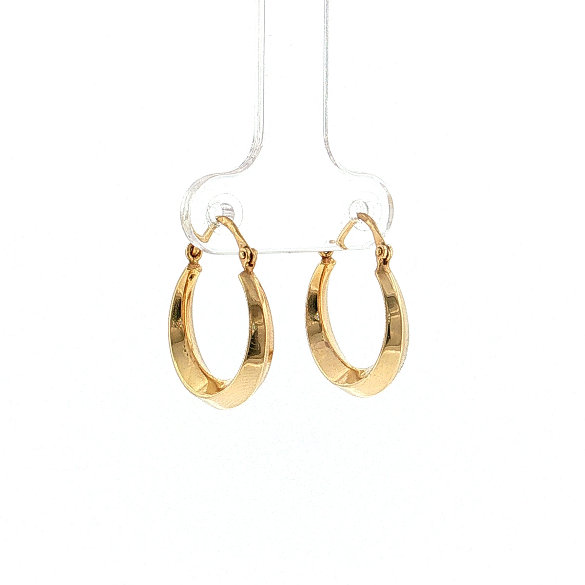 Knife Edge Hoop Earrings 14k Yellow Gold