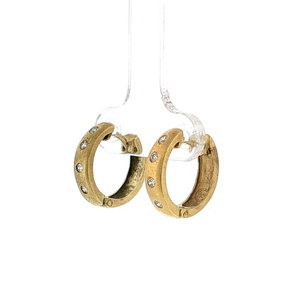 .12 Round Diamond Hoop Earrings 14k Yellow Gold