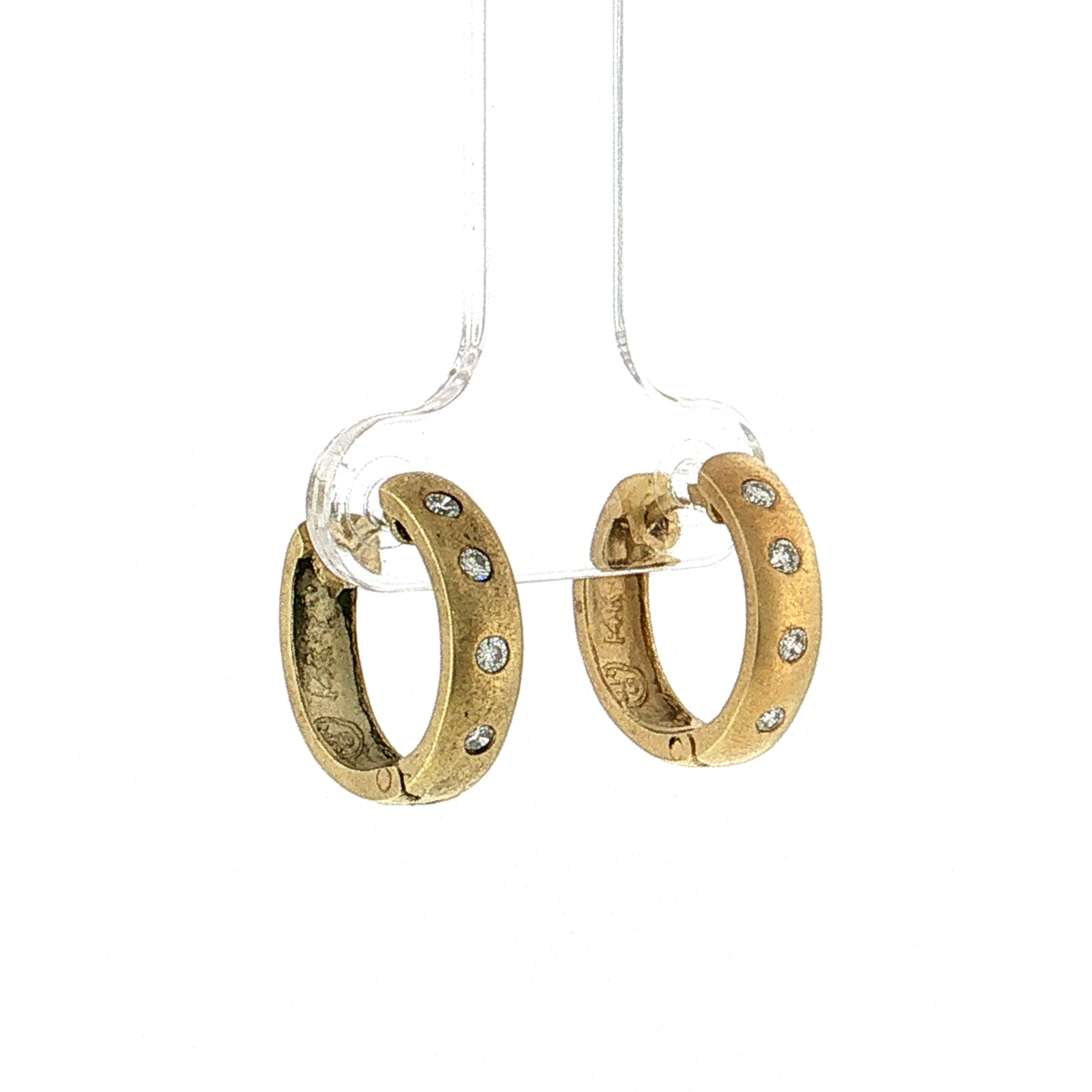 .12 Round Diamond Hoop Earrings 14k Yellow Gold
