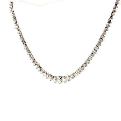 15.78 Diamond Riviera Necklace 14k White Gold