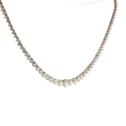 15.78 Diamond Riviera Necklace 14k White Gold