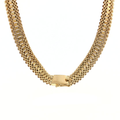 Vintage Mid-Century Watch Link Choker Necklace 14k