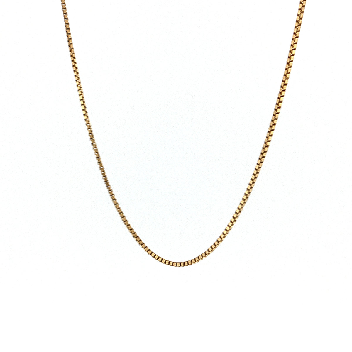 26" Box Chain Necklace 18k Yellow Gold