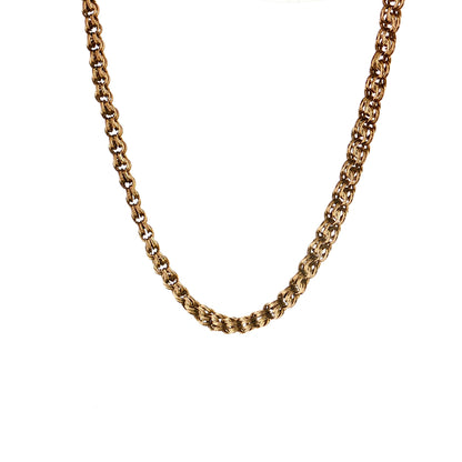 Antique Victorian Rolo Chain Necklace 14k Yellow Gold