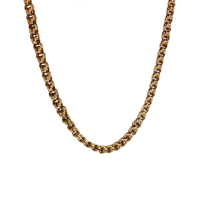 Antique Victorian Rolo Chain Necklace 14k Yellow Gold
