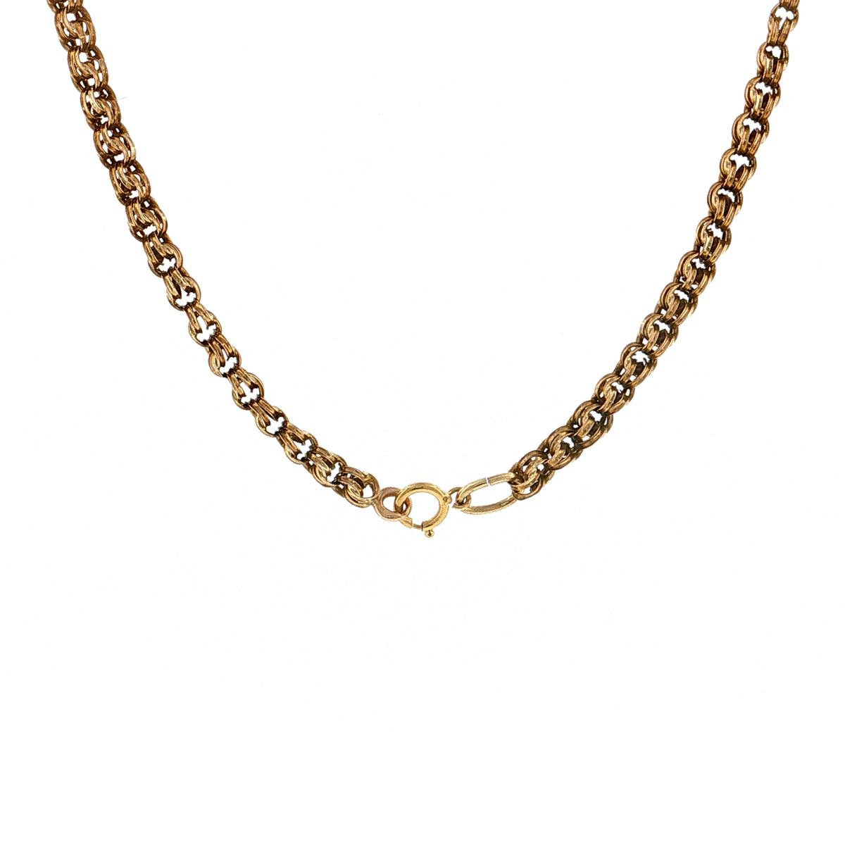 Antique Victorian Rolo Chain Necklace 14k Yellow Gold