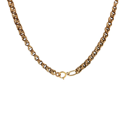 Antique Victorian Rolo Chain Necklace 14k Yellow Gold