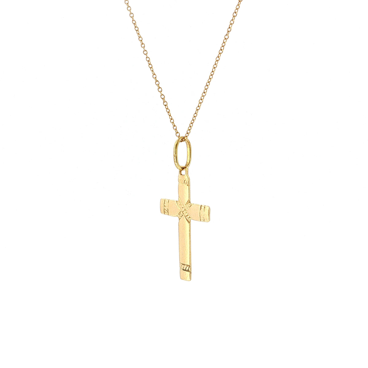 Cross Pendant Necklace 18k Yellow Gold