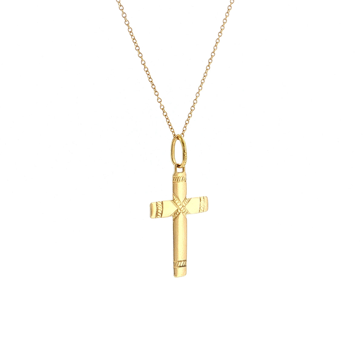 Cross Pendant Necklace 18k Yellow Gold