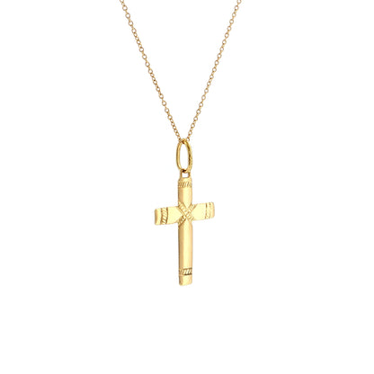 Cross Pendant Necklace 18k Yellow Gold