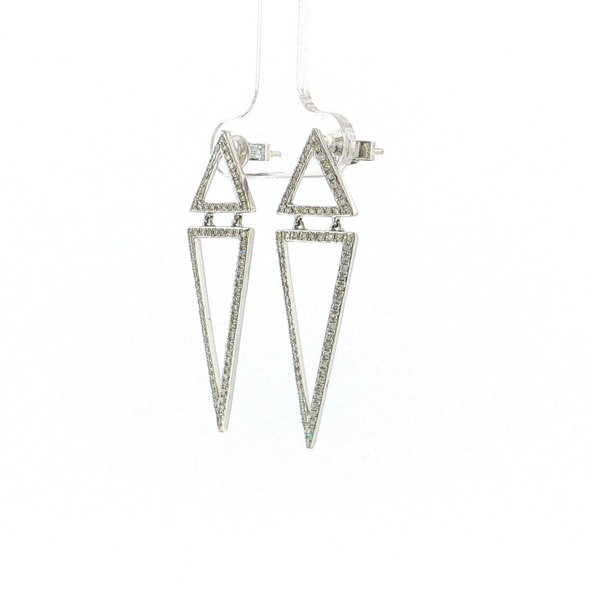 .59 Effy Diamond Triangle Drop Earrings 14k White Gold