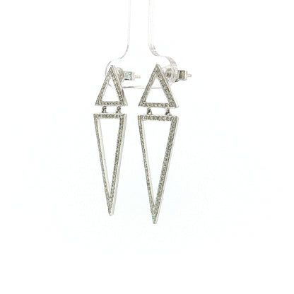 .59 Effy Diamond Triangle Drop Earrings 14k White Gold