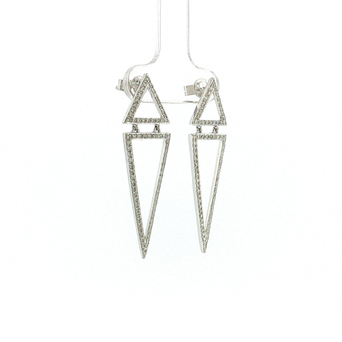 .59 Effy Diamond Triangle Drop Earrings 14k White Gold